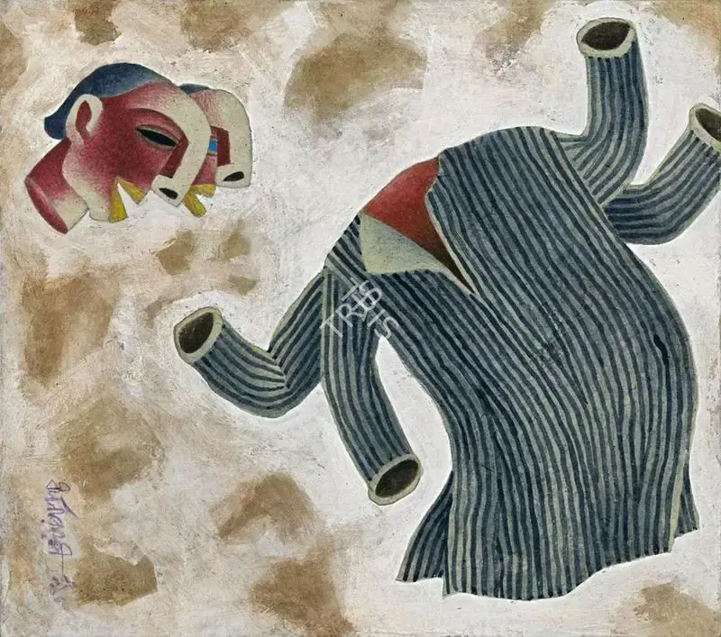 Dasgupta, Dharmanarayan (Artist). Untitled. Mixed media canvas pasted on board, 1996 | Painting | FineArts | 00594718