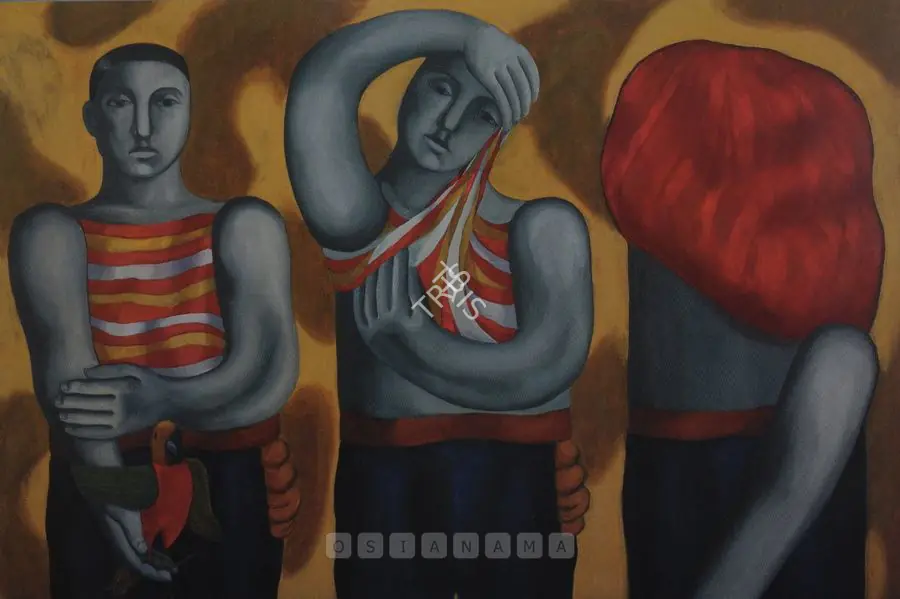 Patwardhan, Sudhir (Artist). Thinking Of Leger. Oil on canvas, 1975 | Painting | FineArts | 00575017
