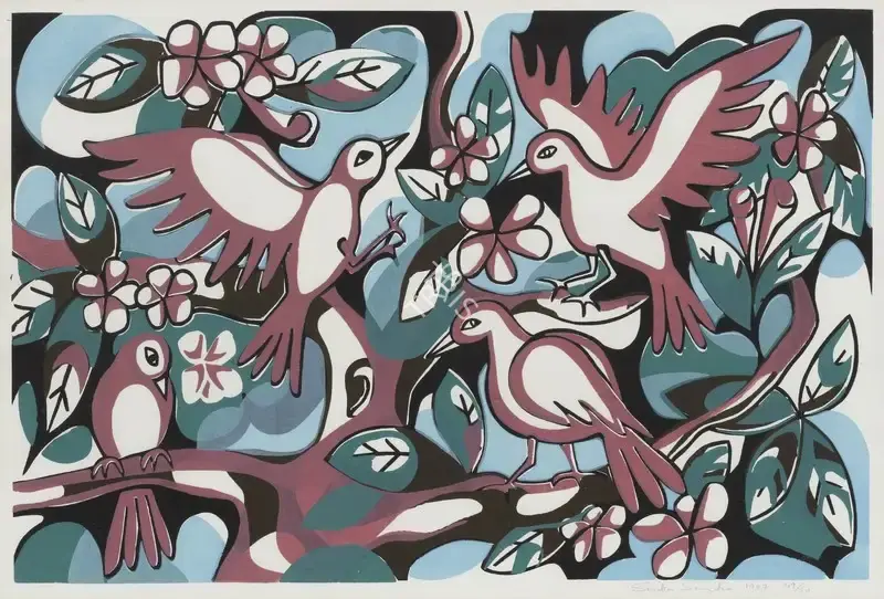 Senanayake, Senaka (Artist). Untitled (Birds). Print; Edition 49/50, 1987 | Print | EconomicsArt | 00871928