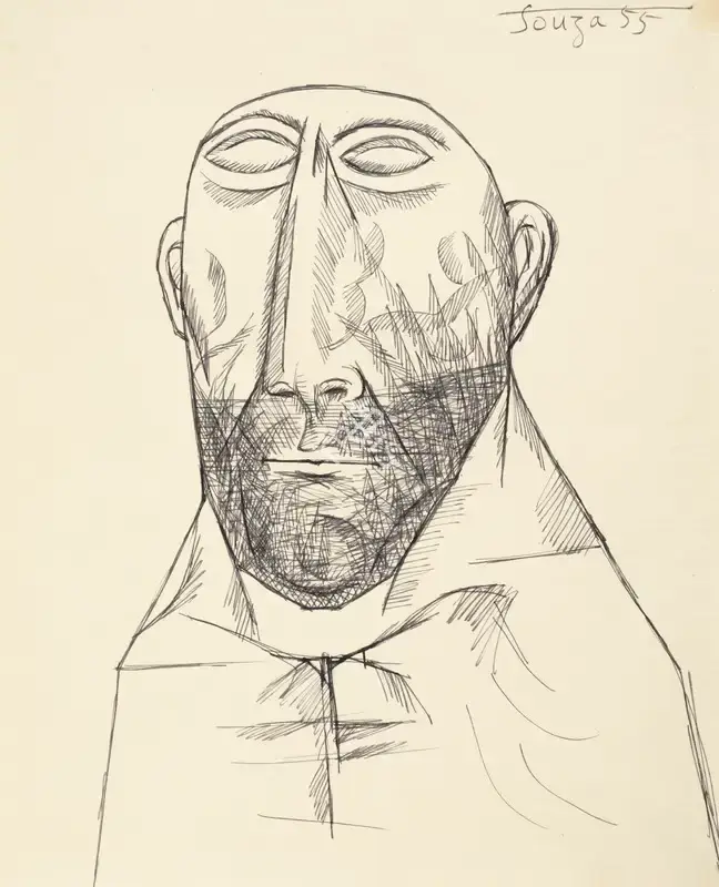 Souza, F.N. (Artist). Untitled (Study for Gentlemen of our Times), 1955 | Drawing