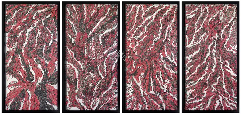 Kher, Bharti (Artist). Of Bloodlines and Bastards. Bindis on aluminium composite panels, 2007 | Painting | EconomicsArt | 00870153