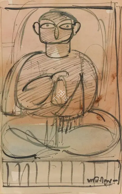Roy, Jamini (Artist). Untitled (A Priest), n.d. | Painting