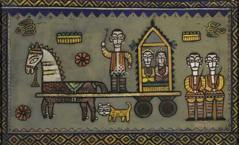 Roy, Jamini (Artist). Untitled (The Procession), n.d. | Painting
