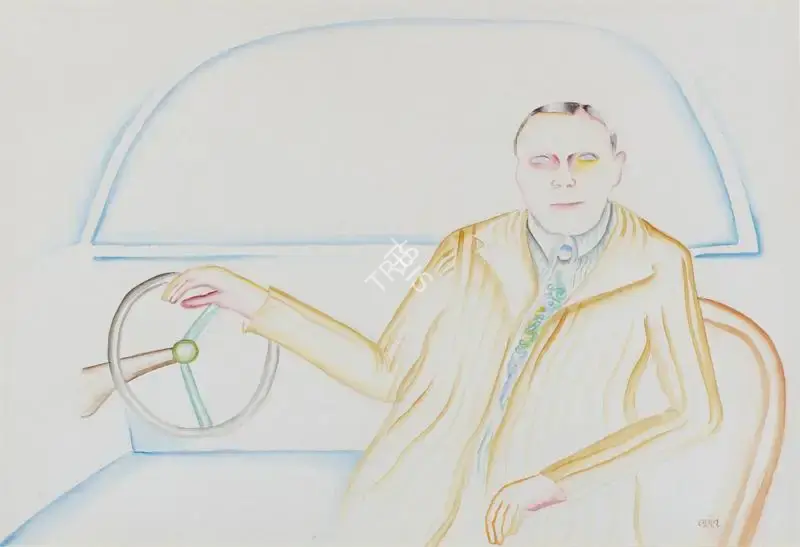 Khakhar, Bhupen (Artist). Man in his Car, 1979 | Painting