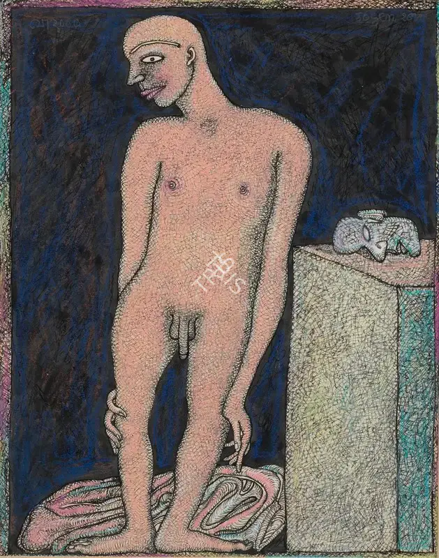 Chowdhury, Jogen (Artist). Model in the Artist's Studio, 2000 | Painting