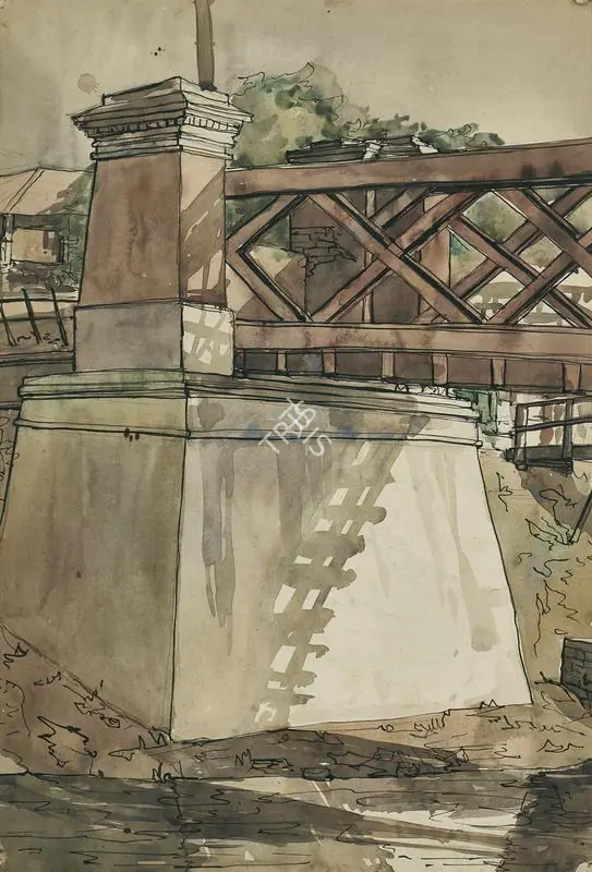 Bhattacharjee, Bikash (Artist). Untitled. Ink and watercolour on paper, c.1950 | Painting | FineArts | 00338907
