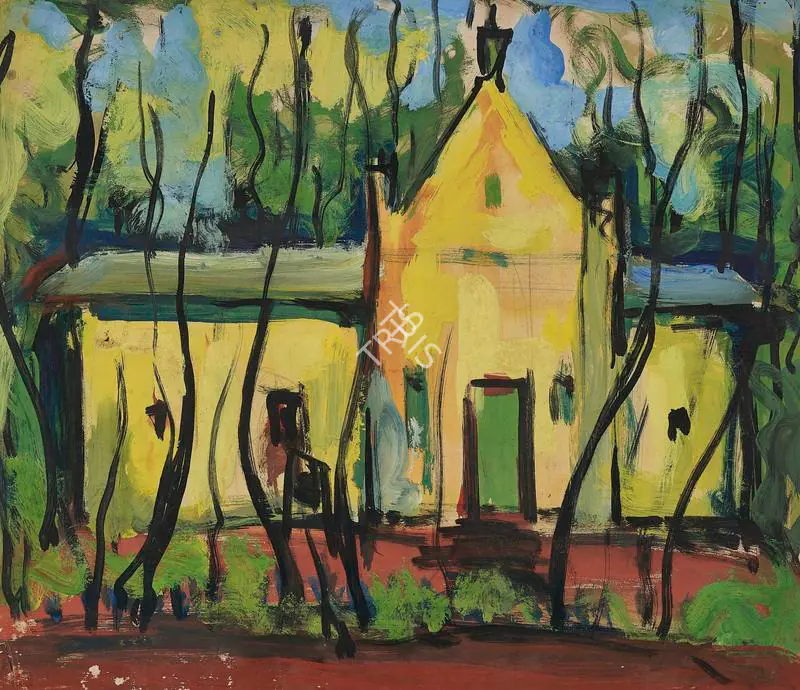 Gade, H.A. (Artist). The Yellow Church, c.1950s | Painting