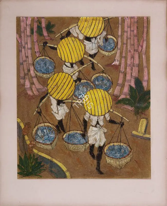Almelkar, A.A. (Artist). Untitled (To the Market), 1955 | Painting