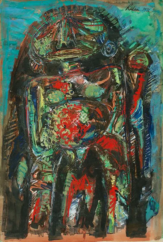 Mondal, Rabin (Artist). Woman-II. Gouache with oil on paper, 1971 | Painting | FineArts | 00642127