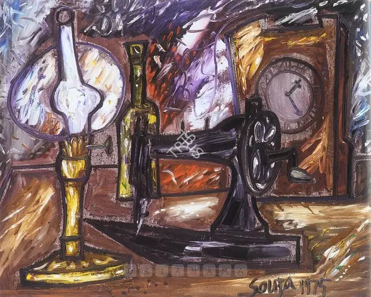 Souza, F.N. (Artist). Still Life with Sewing machine, 1975 | Painting