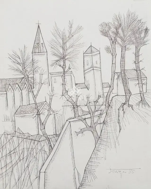 Souza, F.N. (Artist). Untitled, 1955 | Drawing