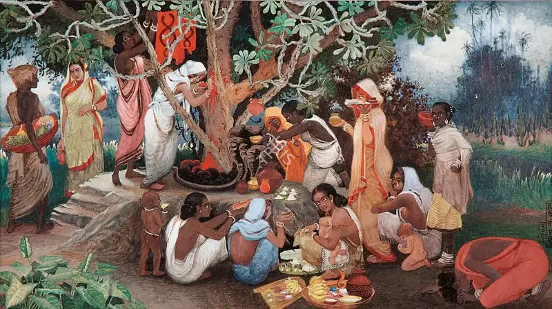 Bagchi, Radha (Artist). Nagpanchami, 1953 | Painting