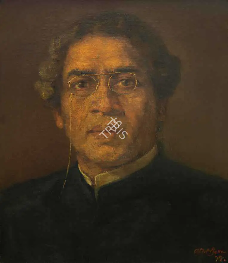 Bose, Atul (Artist). Portrait of Acharya Jagdish Chandra Bose. Oil on canvas, c.1950 | Painting | FineArts | 00418595