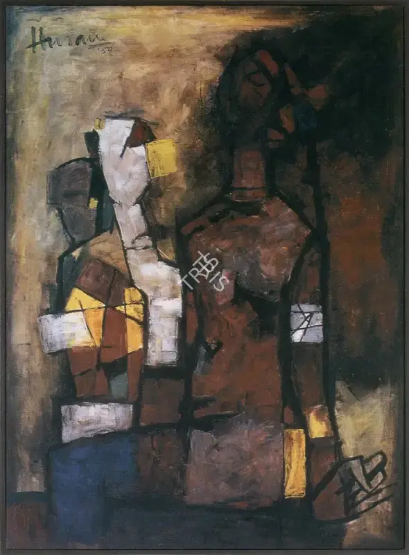 Husain, M.F. (Artist). Family, 1959 | Painting