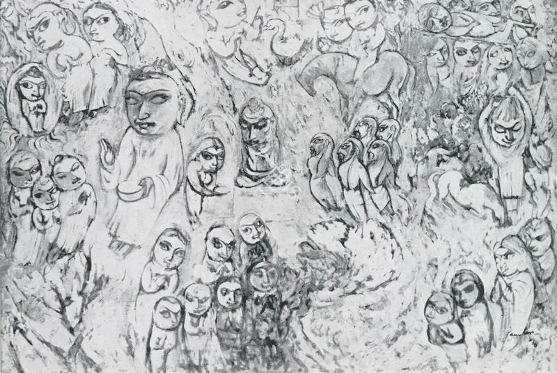 Paniker, K.C.S. (Artist). Life of the Buddha, 1956 | Painting