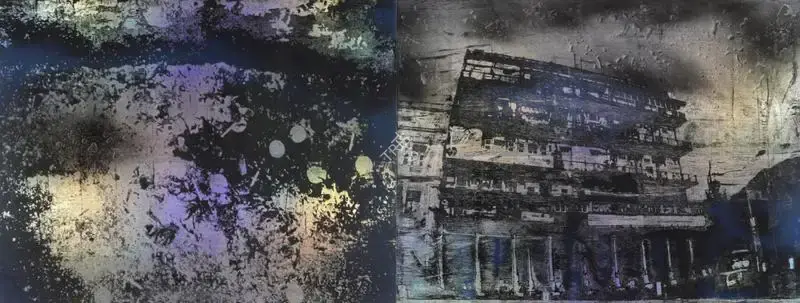 Ponmany, Justin (Artist). Iron works without Electricity-II. Acrylic and hologram on canvas, 2005 | Painting | FineArts | 00339639