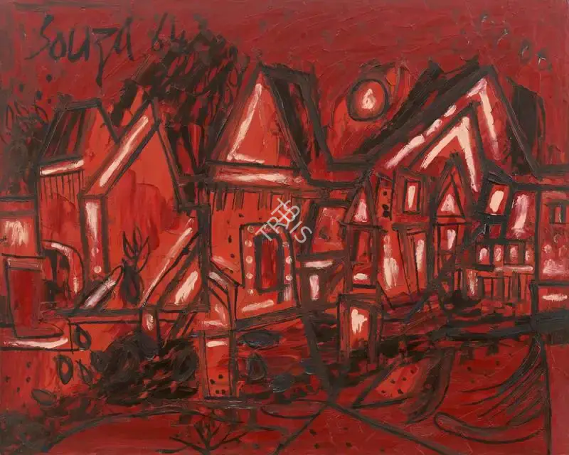 Souza, F.N. (Artist). Untitled (Hampstead Terraces), 1964 | Painting