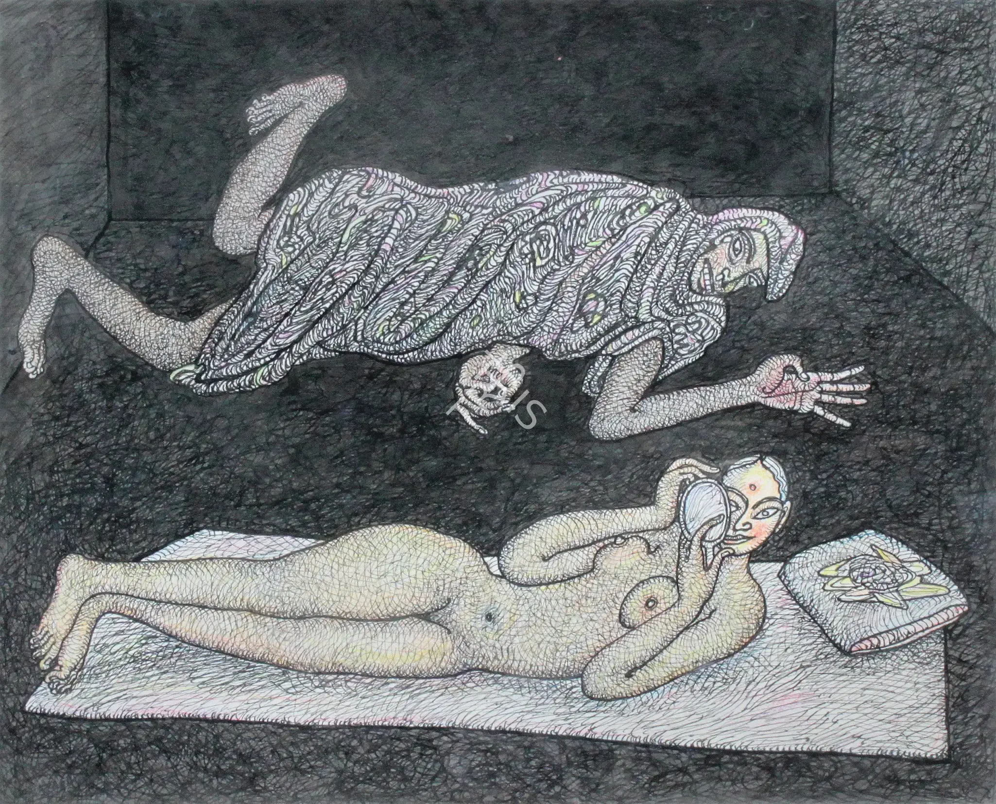 Chowdhury, Jogen (Artist). Looking To The Mirror, 2007 | Drawing