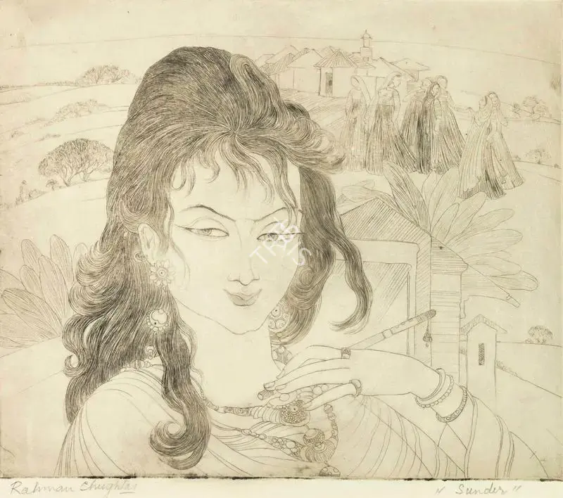 Chughtai, M.A.R. (Artist). Sunder, n.d. | Graphic Art