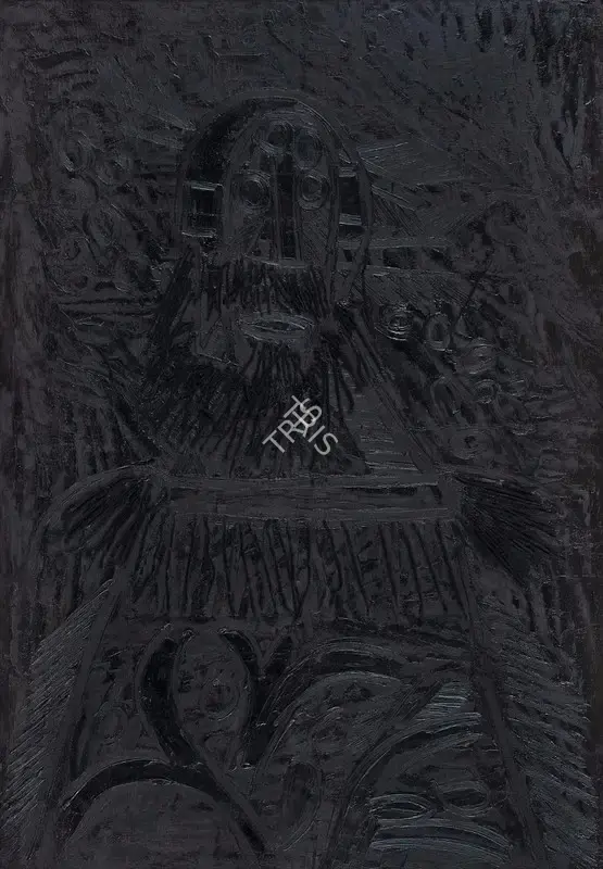 Souza, F.N. (Artist). Untitled (Man with Wool Beard), 1965 | Painting