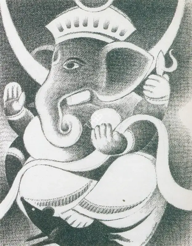 Mistry, Natu (Artist). Ganesh, 1999 | Drawing