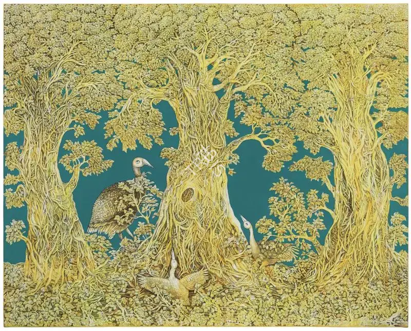 Sansanwal, Ompal (Artist). Untitled. Acrylic, pen and ink on canvas, n.d. | Painting | FineArts | 00419498