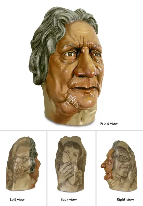 Ghosh, Subba (Artist). Splintered Head. Paint on fibreglass, 2004 | Sculpture | FineArts | 00641651