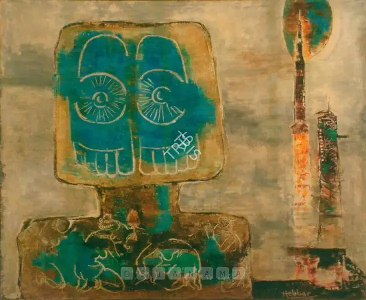 Hebbar, K.K. (Artist). Untitled. Oil on canvas, 1970 | Painting | FineArts | 00375457
