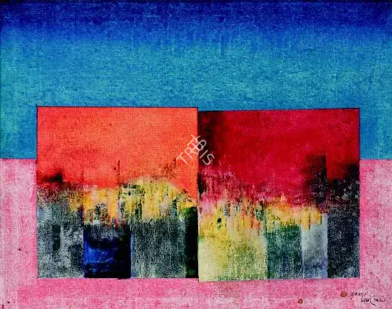 Bakre, S.K. (Artist). Untitled (Cityscape). Oil on canvas, 1968 | Painting | FineArts | 00332750