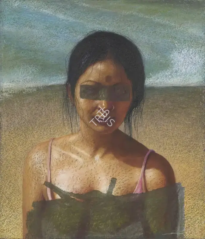 Bhattacharjee, Bikash (Artist). When She Was...! After Censor. Pastel on paper laid on board, 1978 | Painting | EconomicsArt | 00871022
