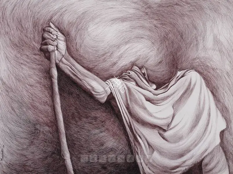 Chaturvedi, P.N. (Artist). Rekhankan Xvi, 2002 | Drawing