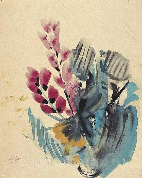Mookherjea, Sailoz (Artist). Flower Study. Watercolour on paper, late 1940s | Painting  | 00877535
