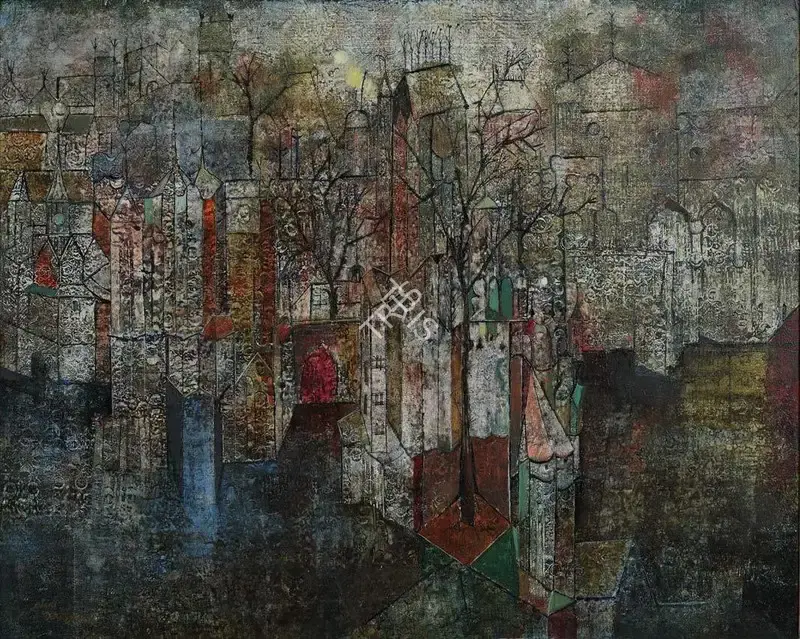 Bakre, S.K. (Artist). Untitled. Oil on masonite board, 1963-1964 | Painting | FineArts | 00642169