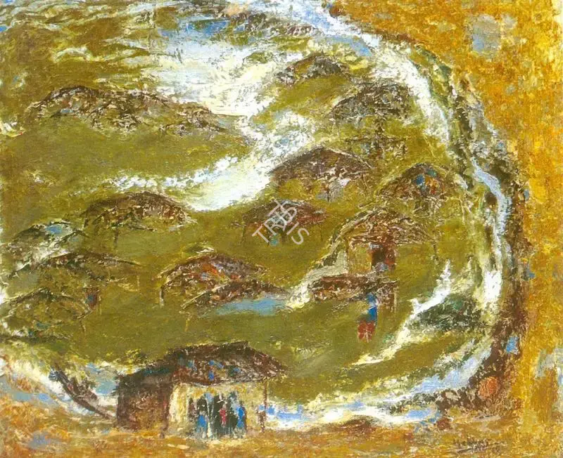 Hebbar, K.K. (Artist). Flood, c.1970s | Painting
