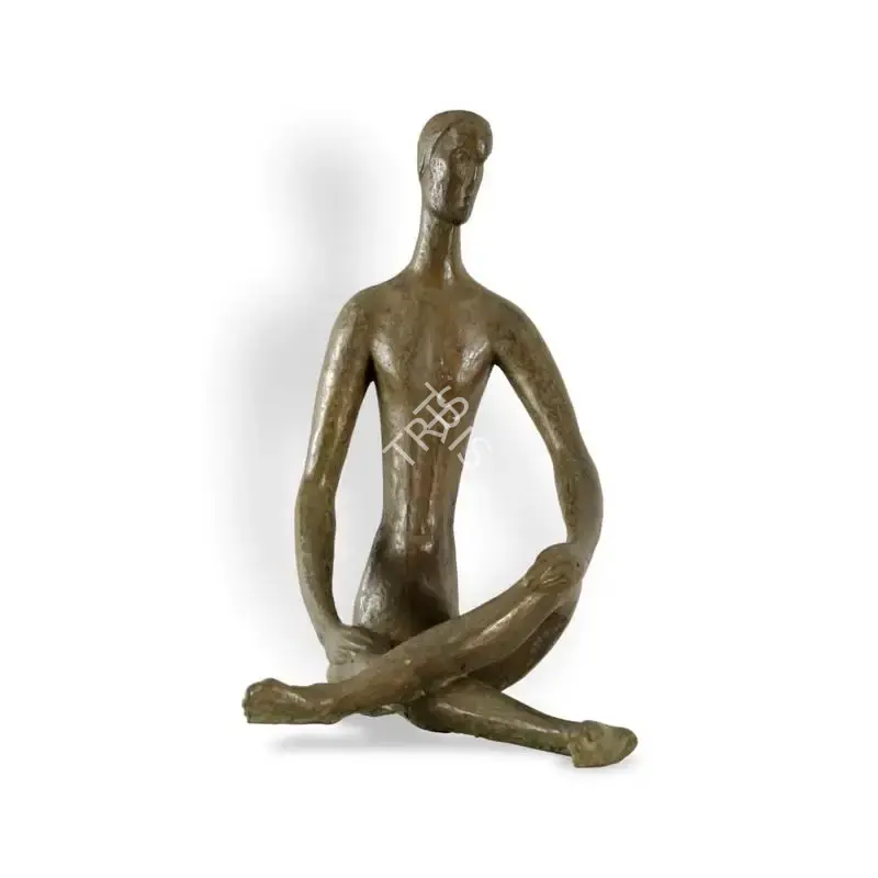 Chowdhury, S. Roy (Artist). Seated Man. Bronze, 1954-1955 | Sculpture | FineArts | 00416125