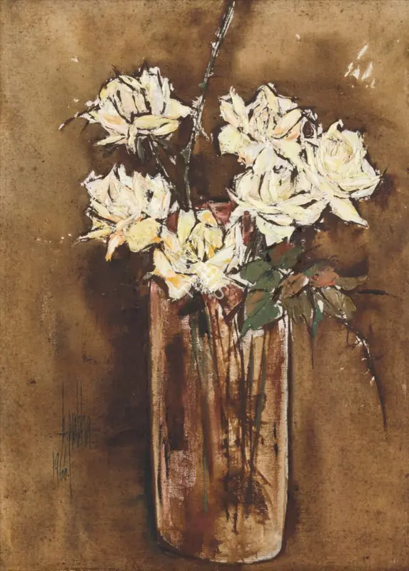 Prabha, B. (Artist). Untitled. Acrylic on canvas, 1966 | Painting | FineArts | 00357337