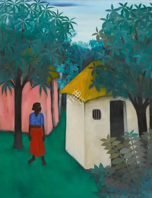 Husain, Akmal (Artist). Untitled (Landscape with Woman). Oil on canvas, 1989 | Painting | FineArts | 00333106