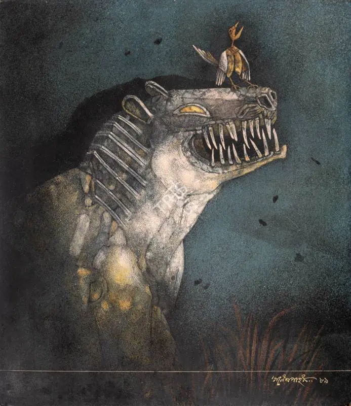 Pyne, Ganesh (Artist). Untitled (Kali). Tempera on canvas, 1989 | Painting  | 00860061