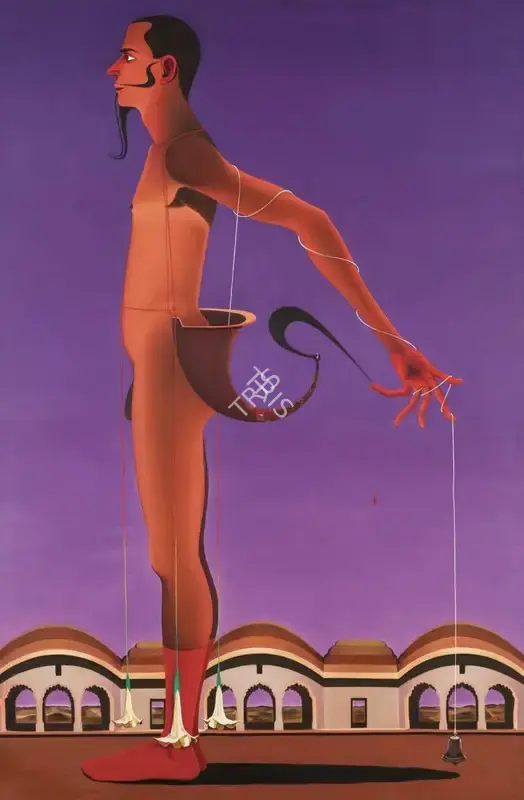 Nair, Surendran (Artist). I Beg your Pardon - The Scorpion Act II - An Actor meditating on a character of an Imaginary Play. Oil on canvas, 2002 | Painting | FineArts | 00604570