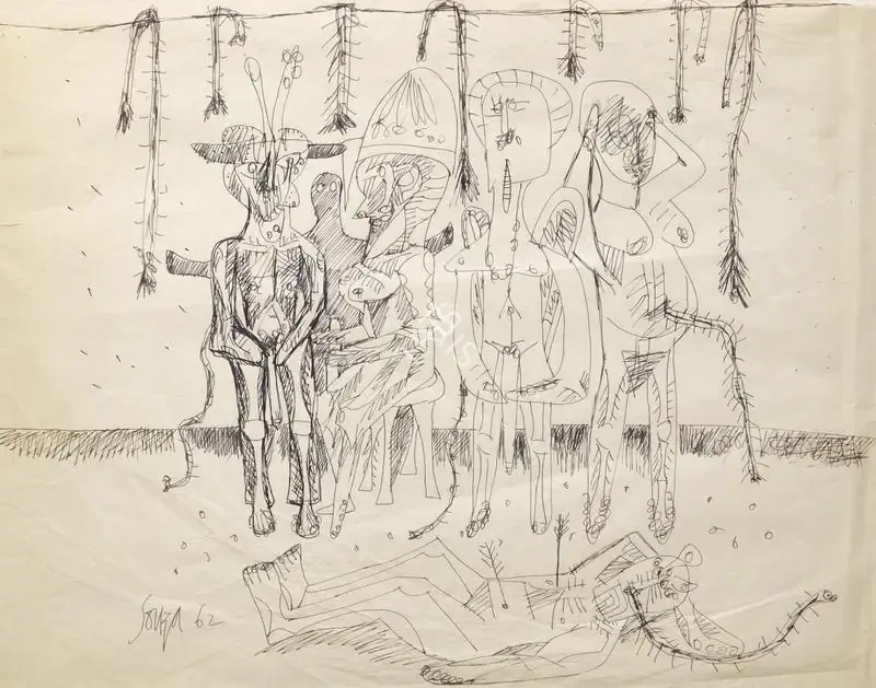 Souza, F.N. (Artist). Untitled, 1962 | Drawing