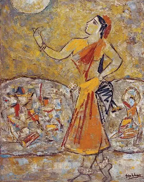 Hebbar, K.K. (Artist). Dancer. Oil on canvas, c.1963 | Painting | FineArts | 00600798