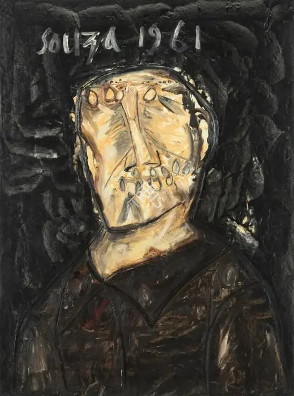 Souza, F.N. (Artist). Portrait of a Man, 1961 | Painting