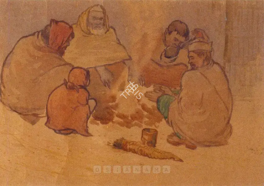 Abedin, Zainul (Artist). Untitled (Potato Eaters), 1950 | Painting