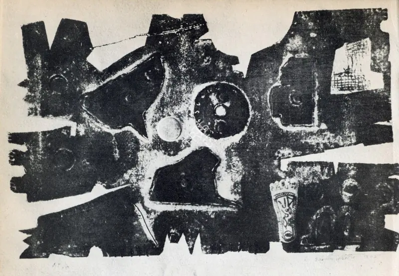 Mitra, Sailen (Artist). Untitled. Tin Plate Coolage, 1965 | Marg, September 1966 | Collage | FineArts | 00674384