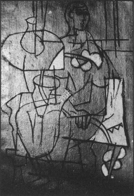 Subramanyan, K.G. (Artist). Sitting Woman. 1951 | Art Heritage 4, 1984-1985 | Painting | FineArts | 00530136