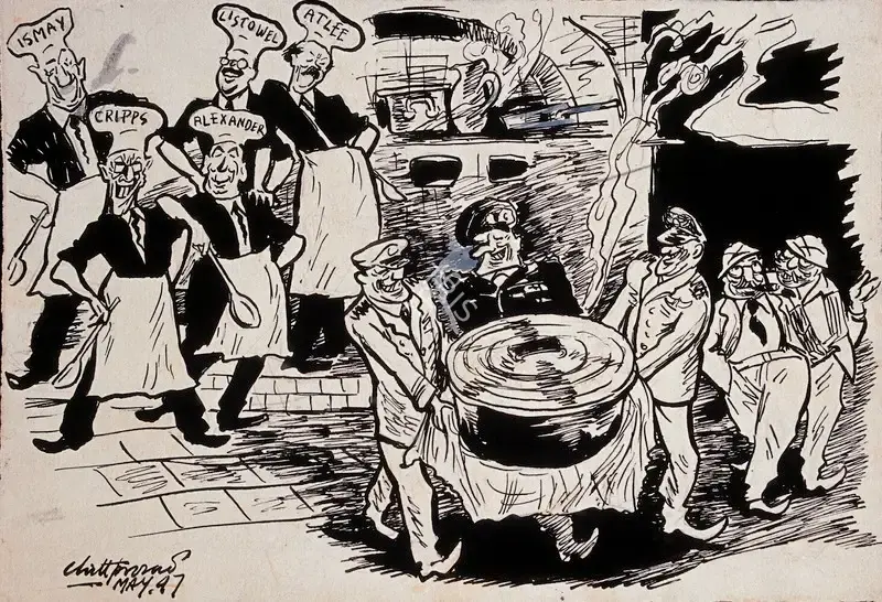 Chittaprosad (Artist). Cabinet Mission of 1947, 1947 | Drawing