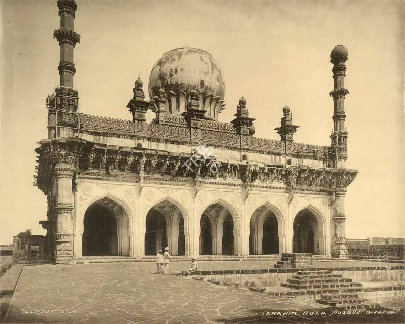 Studio Clifton & Co. (Photographic Studio). Ibrahim Roza Mosque. Bijapur. Calotype print pasted on mount, c.1900s | Antiquarian Photograph | Photography | 00116101