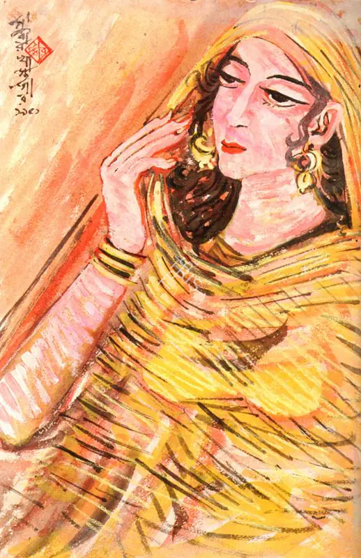 Khastgir, Sudhir (Artist). A Bengali Woman. watercolour and bodycolour on paper, 1951 | Painting  | 00878160