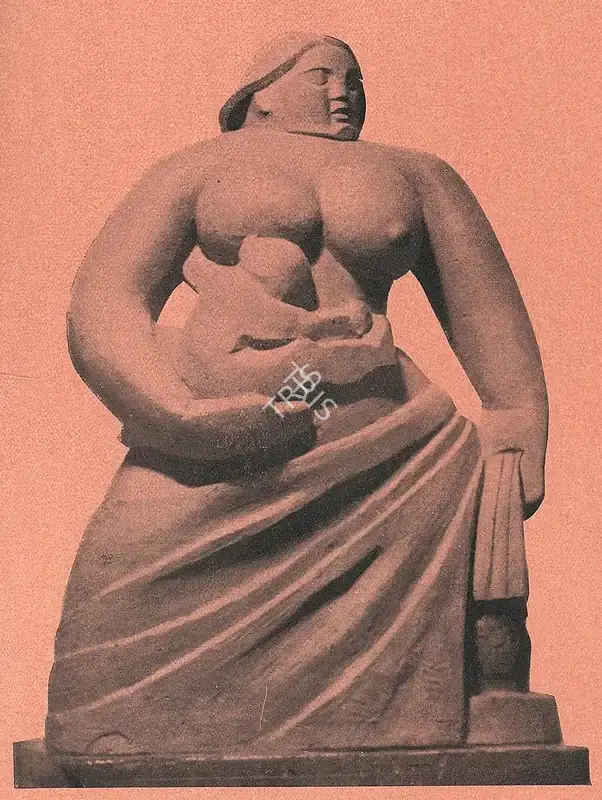 Bakre, S.K. (Artist). Mother's Pride. n.d. | Marg, October 1950 | Sculpture | FineArts | 00673857