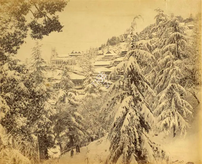 Bourne, Samuel (Photographer). Shimla in winter. Albumen print, Mid 1860s | Antiquarian Photograph | Photography | 00115998